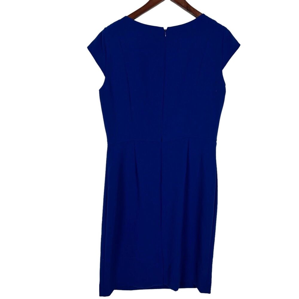 Tahari Arthur Levine Royal Blue Cap Sleeve Dress Women's 10 - Picture 5 of 7